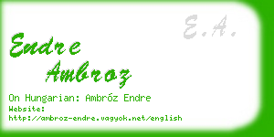 endre ambroz business card
